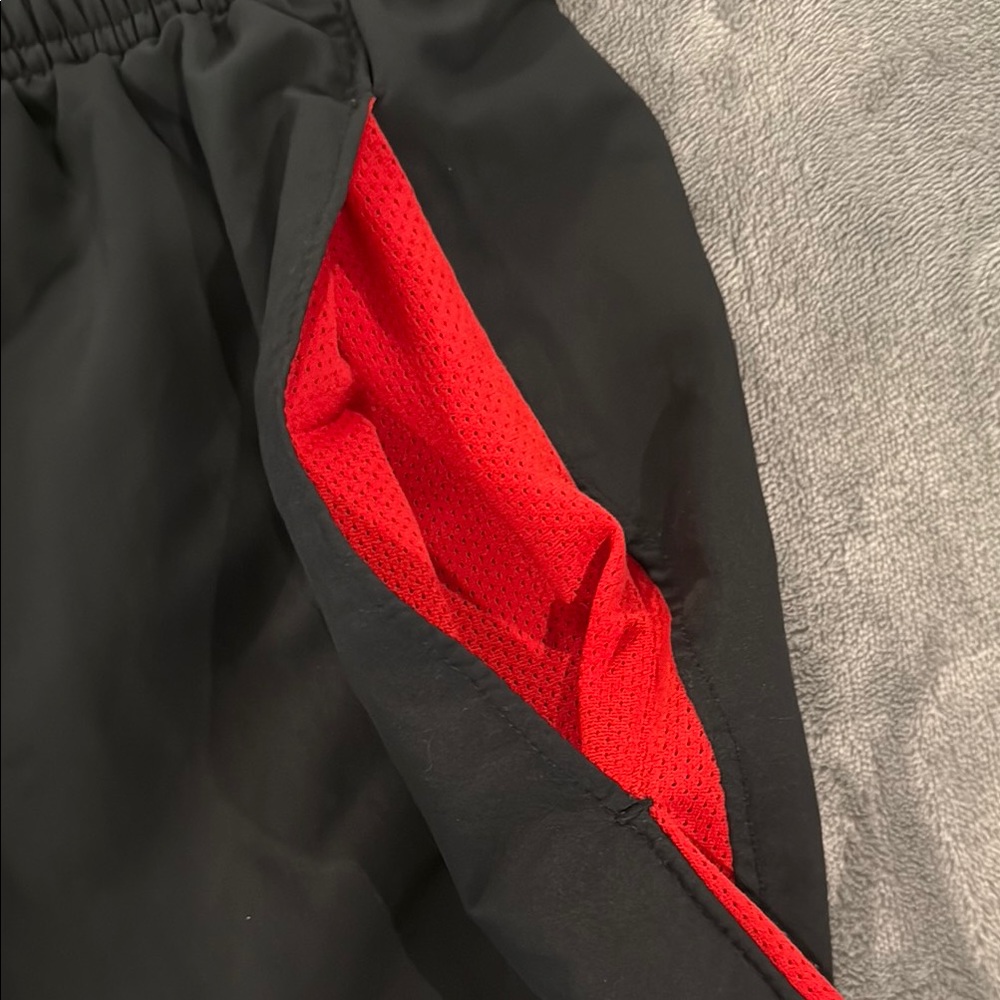 Under Armour Black and Red Running Shorts - Picture 2 of 7